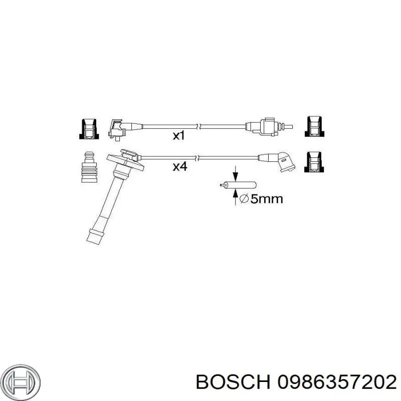 Juego de cables de bujias Bosch 0986357202 precio, desde 38,55 EUR