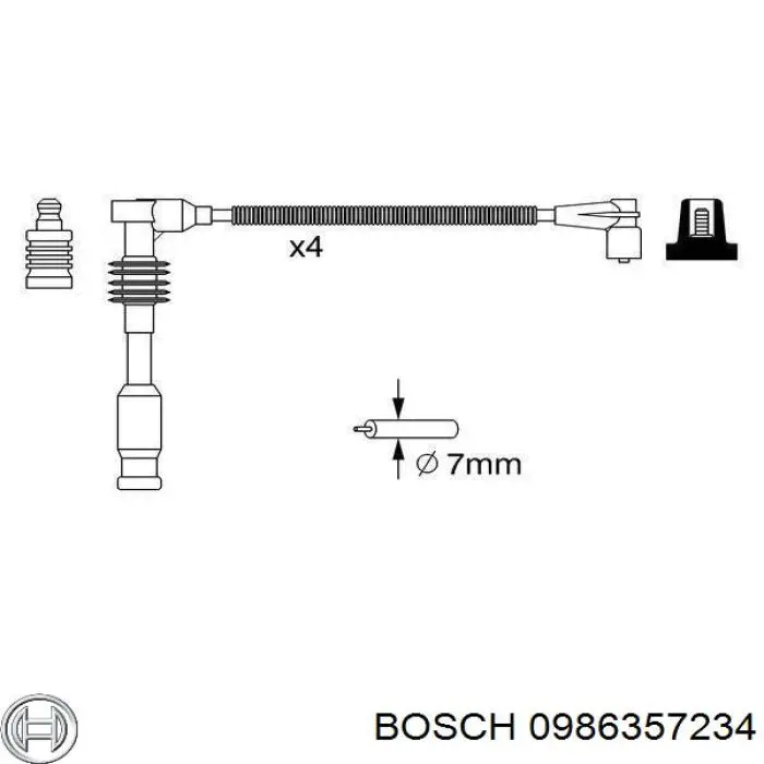 0986357234 Bosch juego de cables de encendido