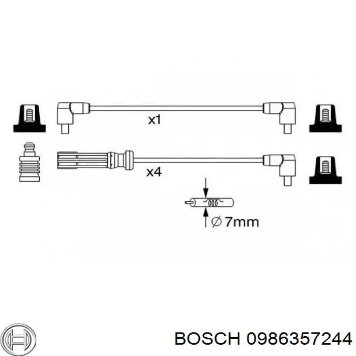 0 986 357 244 Bosch cable de encendido central