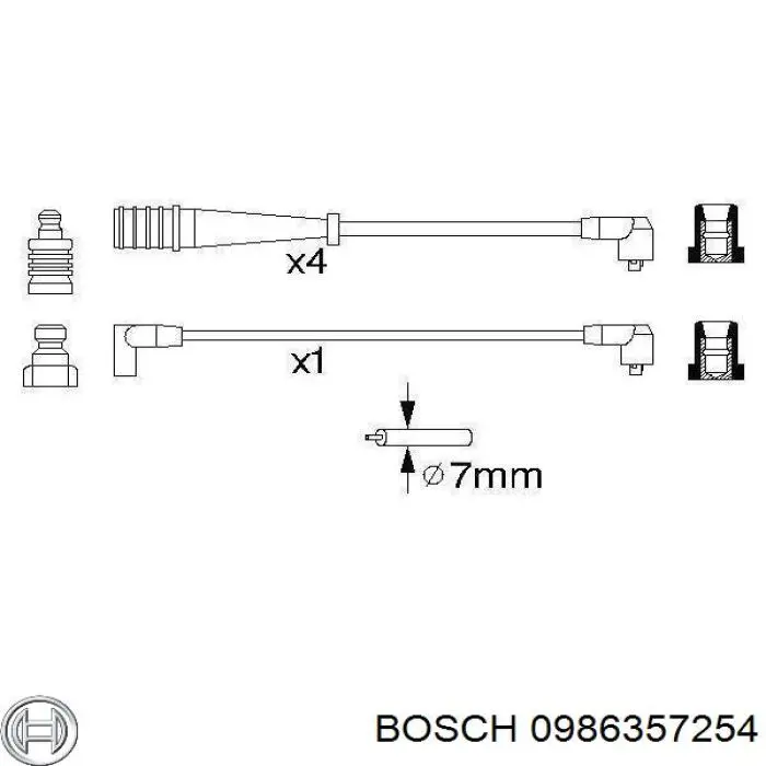 0 986 357 254 Bosch cables de bujías