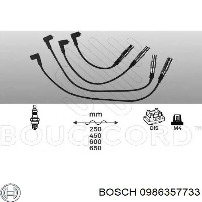 0986357733 Bosch cable de encendido, cilindro №1