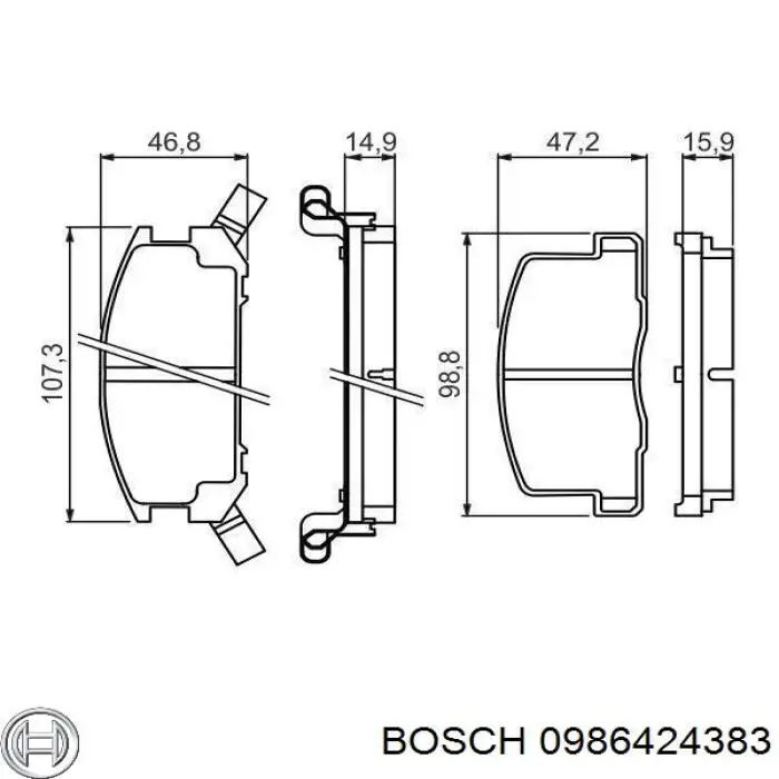 0986424383 Bosch pastillas de freno traseras