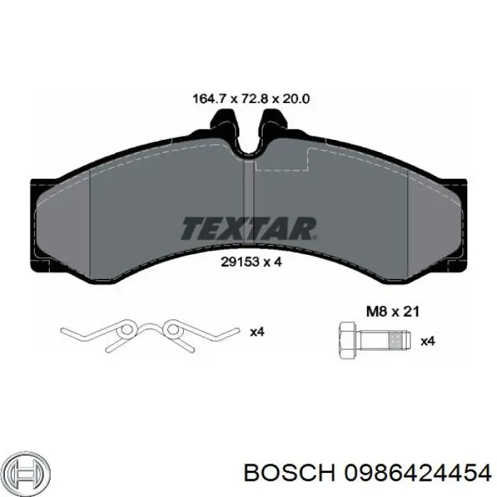 0986424454 Bosch pastillas de freno delanteras