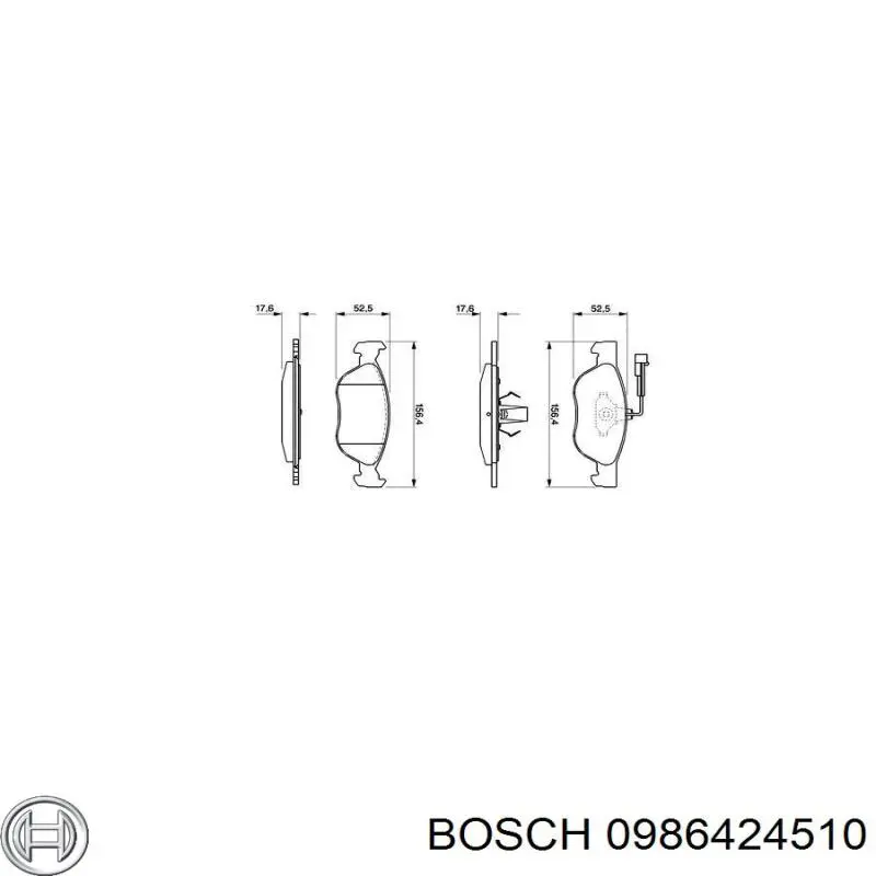 0 986 424 510 Bosch pastillas de freno delanteras