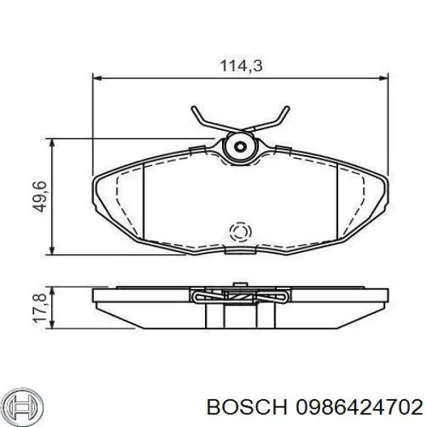 0986424702 Bosch pastillas de freno traseras