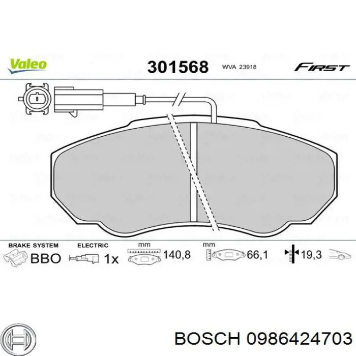 Pastillas de freno delanteras Fiat Ducato 2 230L
