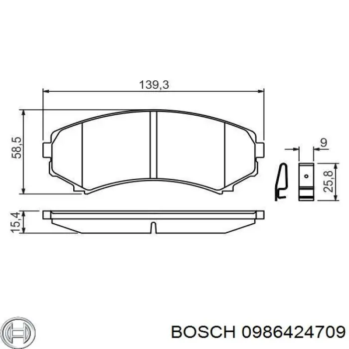 Pastillas de freno 0986424709 Bosch