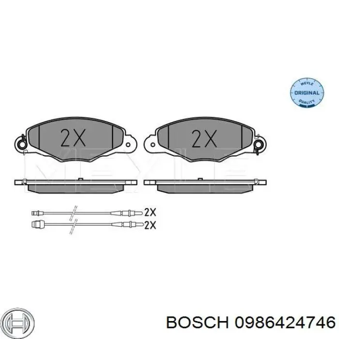 0986424746 Bosch pastillas de freno delanteras