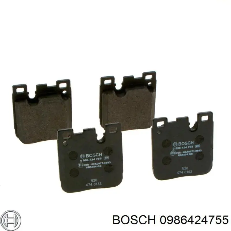 0 986 424 755 Bosch pastillas de freno traseras