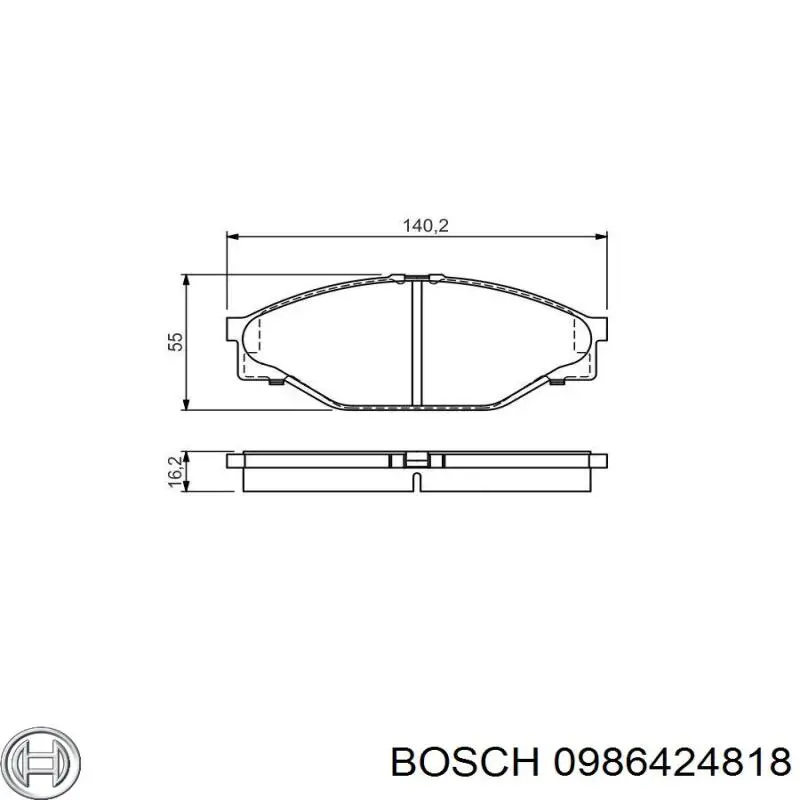 Pastillas de freno 0986424818 Bosch