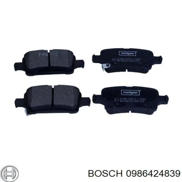 0986424839 Bosch pastillas de freno traseras