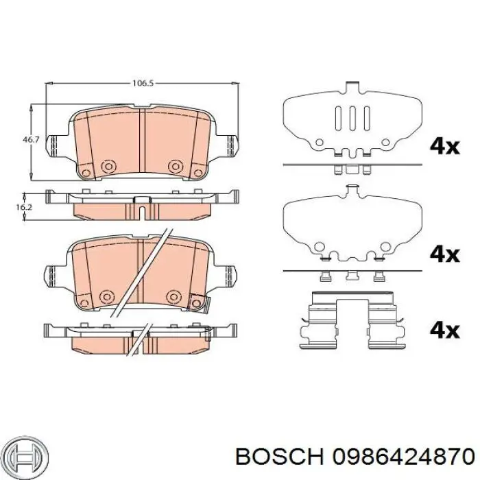 Comprar 0986424870 Bosch Pastillas de freno traseras