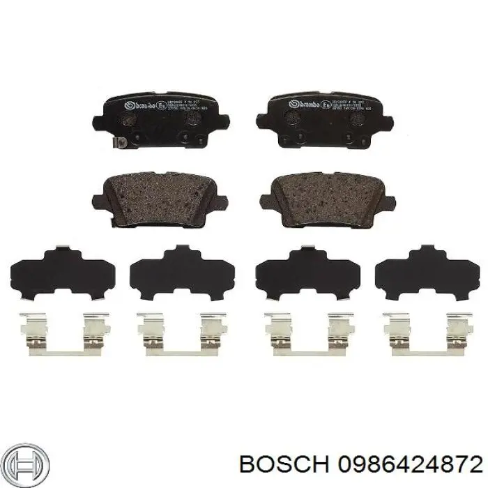 0986424872 Bosch pastillas de freno traseras