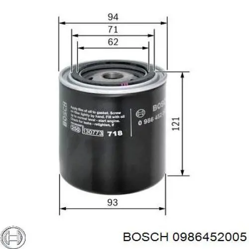 0 986 452 005 Bosch filtro de aceite