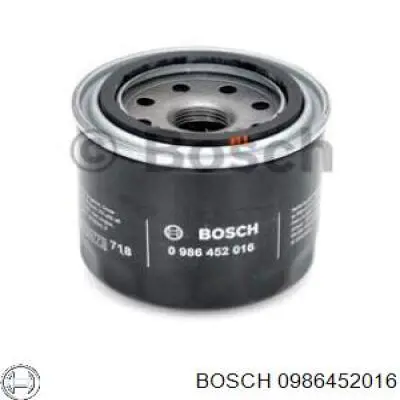 0 986 452 016 Bosch filtro de aceite
