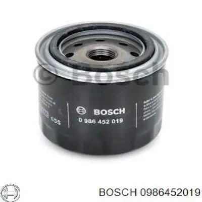 0 986 452 019 Bosch filtro de aceite