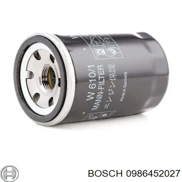 0986452027 Bosch filtro de aceite