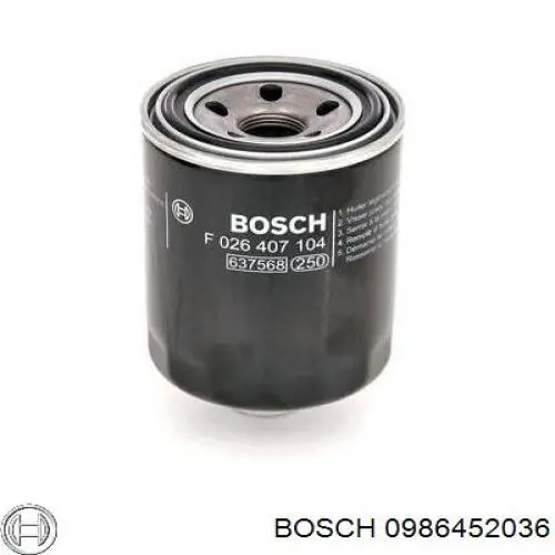 0 986 452 036 Bosch filtro de aceite