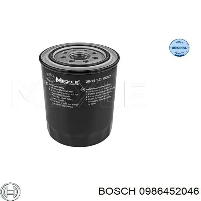 0986452046 Bosch Filtro aceite