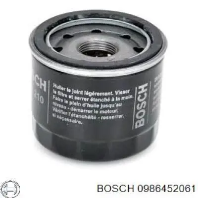 0 986 452 061 Bosch filtro de aceite
