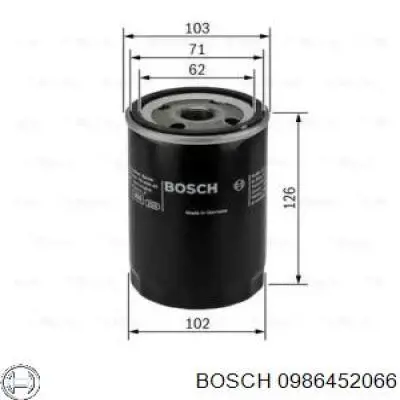 0986452066 Bosch filtro de aceite