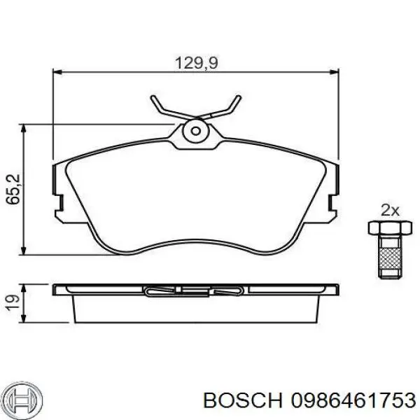 Pastillas de freno 0986461753 Bosch