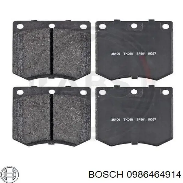 0 986 464 914 Bosch pastillas de freno delanteras