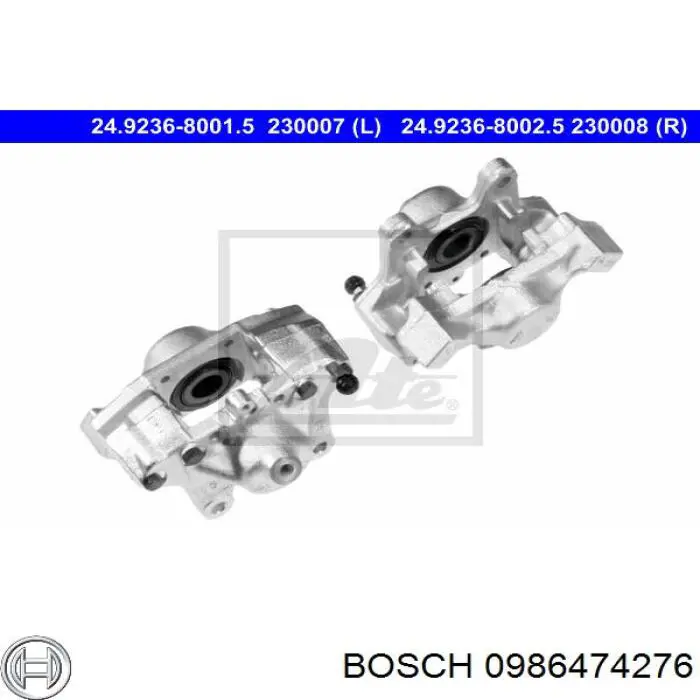 0 986 474 276 Bosch pinza de freno trasero derecho