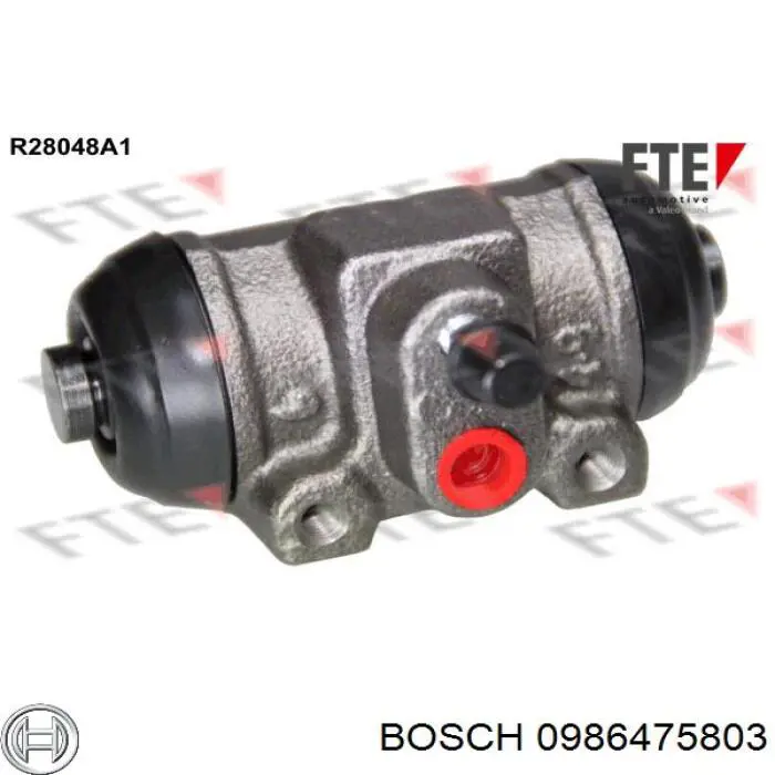 0986475803 Bosch cilindro de freno de rueda trasero