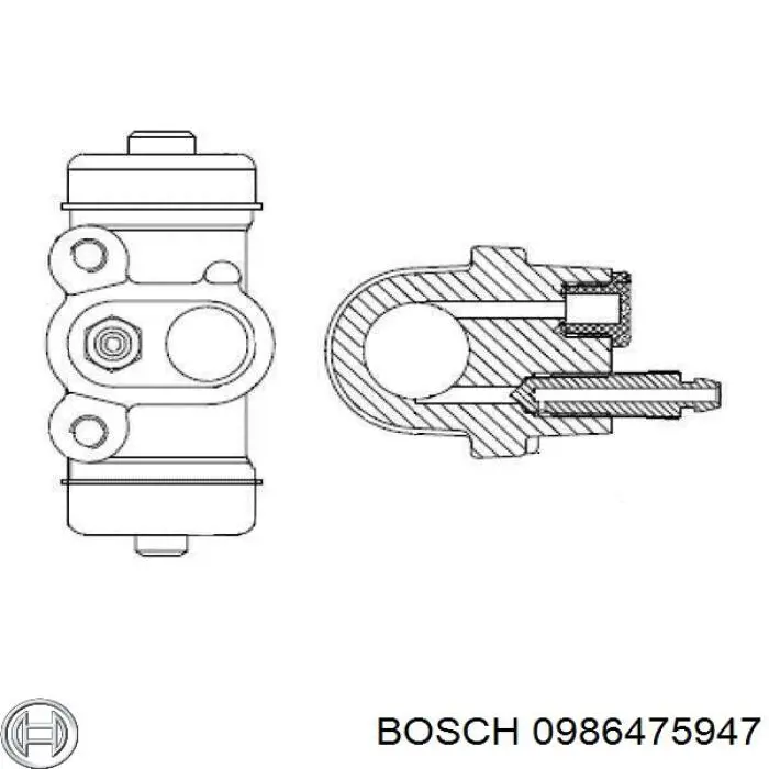 0986475947 Bosch cilindro de freno de rueda trasero