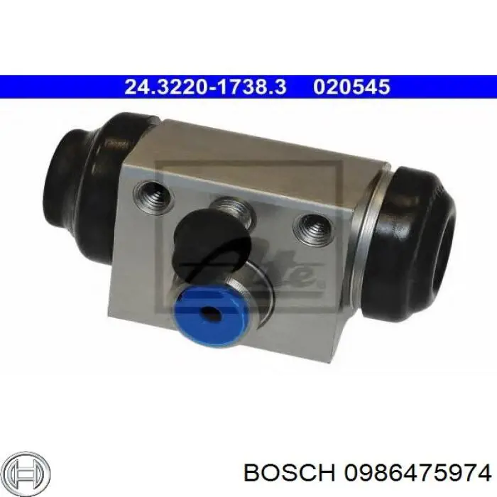 0 986 475 974 Bosch cilindro de freno de rueda trasero