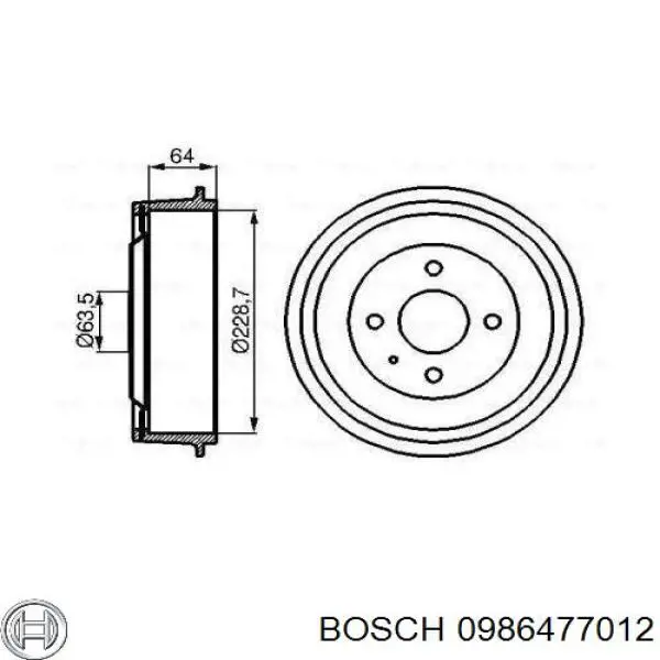 Comprar 0986477012 Bosch Tambor de freno trasero