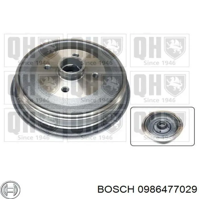 Tambor de freno trasero Bosch 0986477029