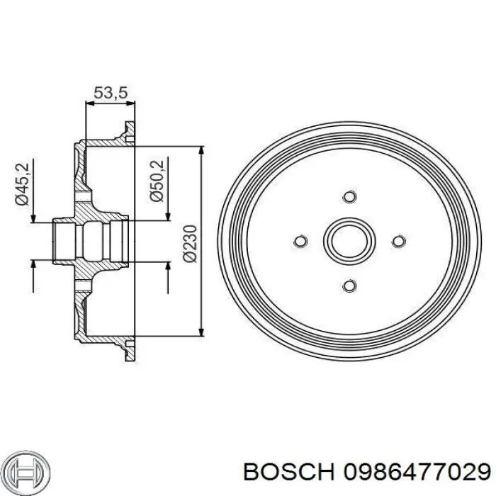 0986477029 Bosch freno de tambor trasero