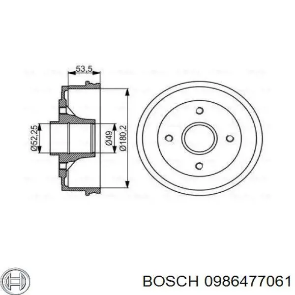 Tambor de freno trasero Bosch 0986477061 precio, desde 37,51 EUR
