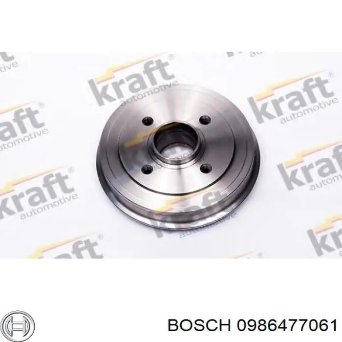 Tambor de freno trasero 0986477061 Bosch