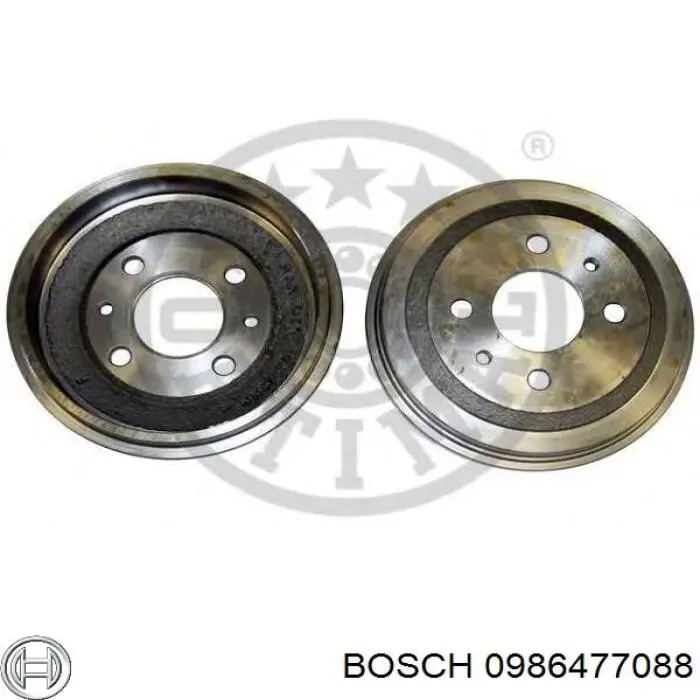 Tambor de freno trasero Bosch 0986477088