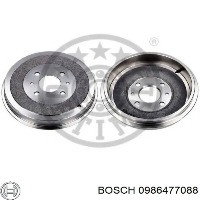 Tambor de freno trasero 0986477088 Bosch