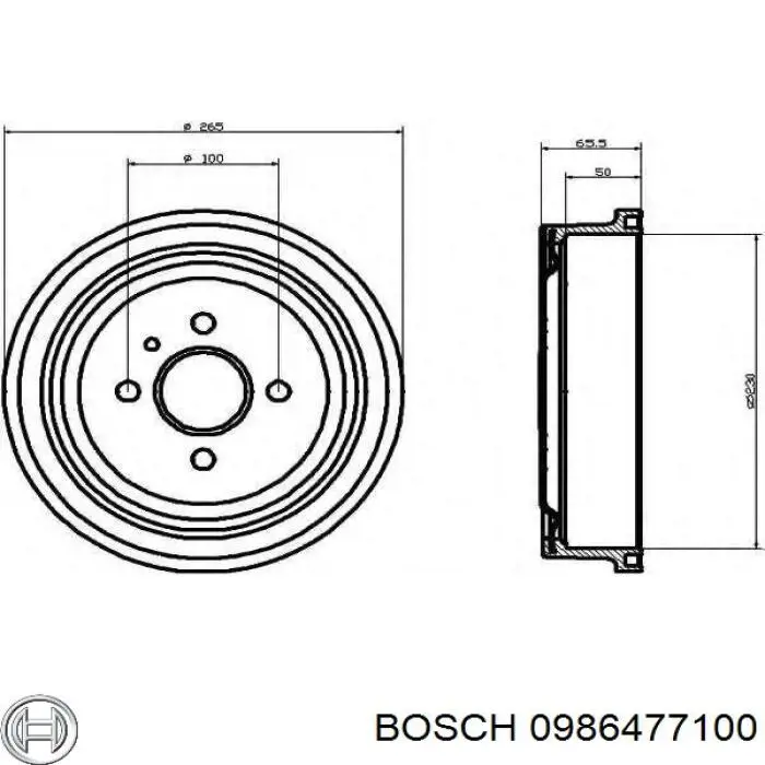 Tambor de freno trasero Bosch 0986477100 precio, desde 60,24 EUR