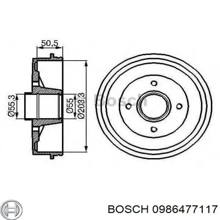 0 986 477 117 Bosch freno de tambor trasero