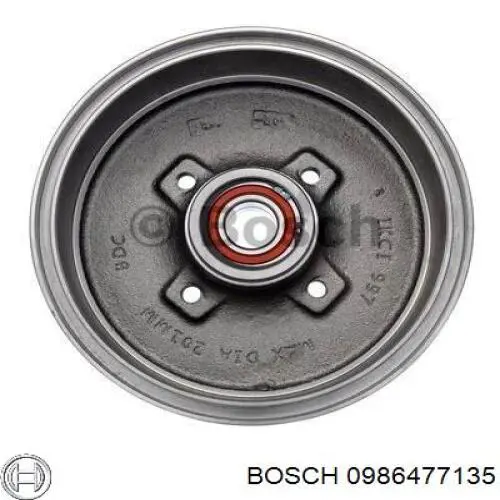 0 986 477 135 Bosch freno de tambor trasero