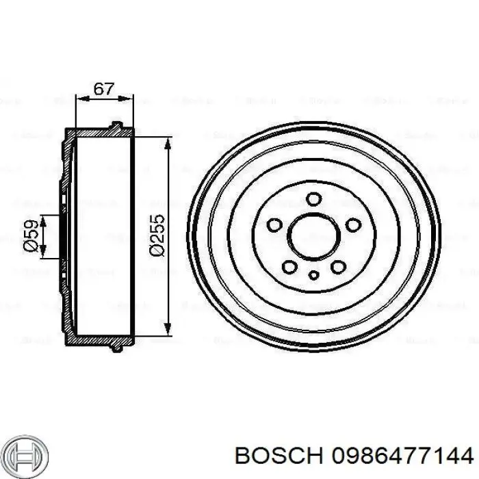 Comprar 0986477144 Bosch Tambor de freno trasero