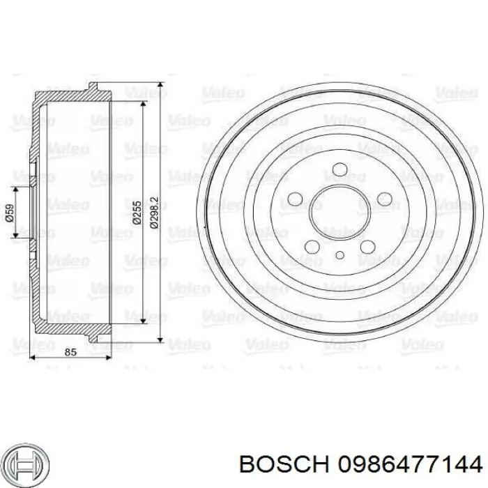 Tambor de freno trasero Bosch 0986477144 precio, desde 78,32 EUR