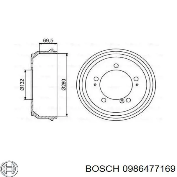 Tambor de freno trasero Bosch 0986477169 precio, desde 79,12 EUR