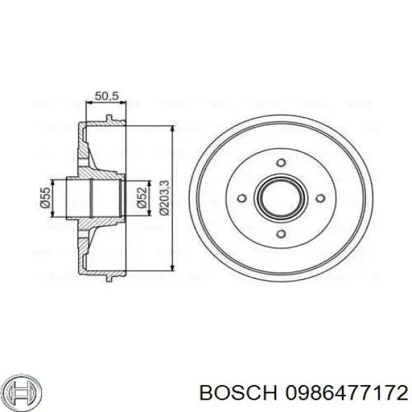 Comprar 0986477172 Bosch Tambor de freno trasero
