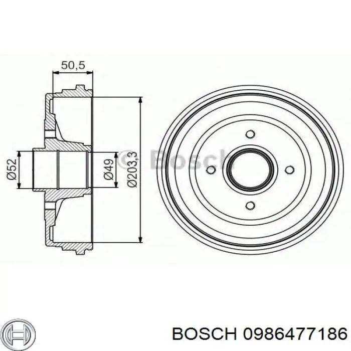 Tambor de freno trasero MB587582 Mitsubishi