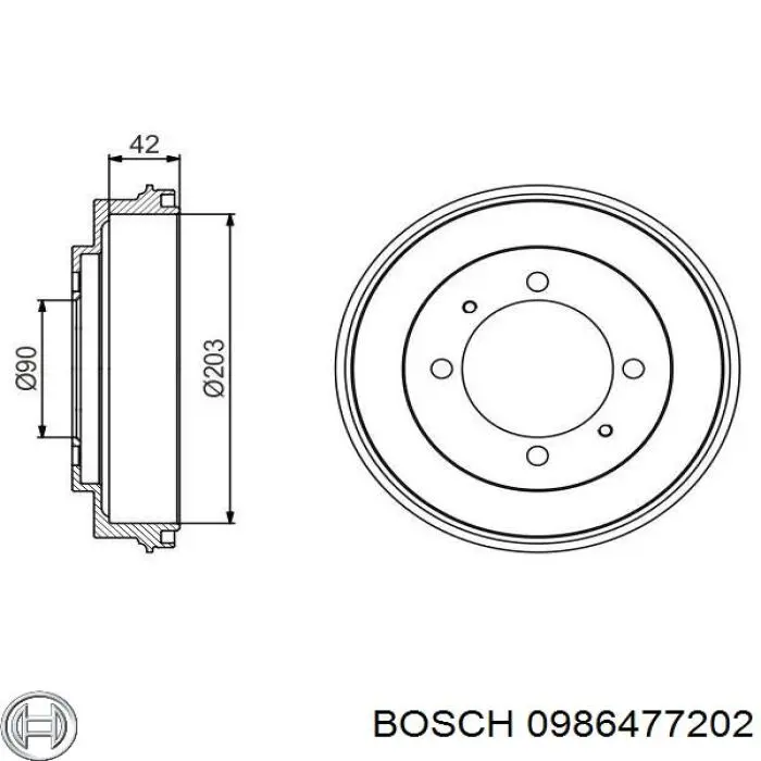 0986477202 Bosch freno de tambor trasero