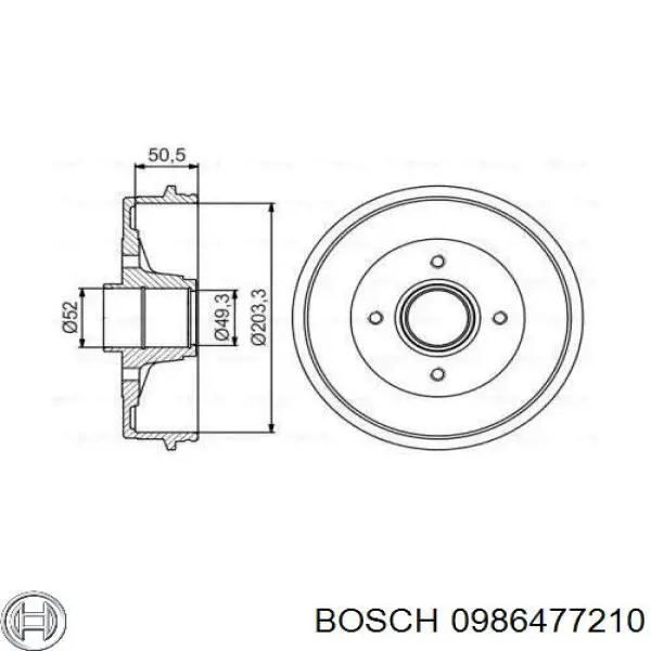 Tambor de freno trasero Bosch 0986477210 precio, desde 70,54 EUR