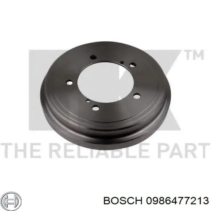 Tambor de freno trasero 0986477213 Bosch