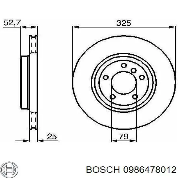 0 986 478 012 Bosch disco de freno delantero